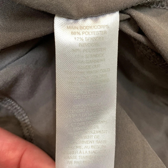 Zella lightweight stretch polyester cropped elastic waist gray tan pants Medium - Picture 11 of 11